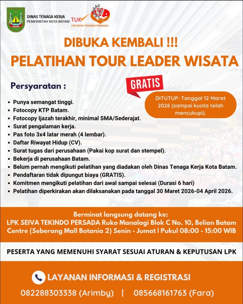 BIMTEK BATAM TOUR GUIDE LPK SEIVA TEKINDO PERSADA 